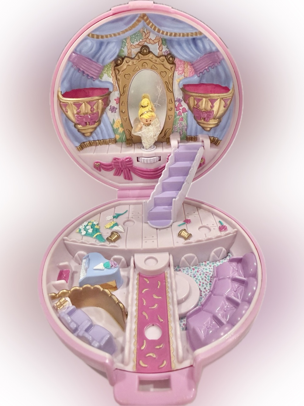 Polly Pocket Ballerina Compact Polly’s Grand Ballet Playset 100% COMPLETE Tutu